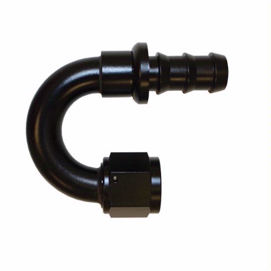 Push-On Hose Fitting, 180 Degree -6 Black - 1562BLK