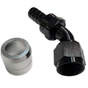 Aluminum 45 Degree Crimp Fitting, -10 AN, Black - 4224BLK