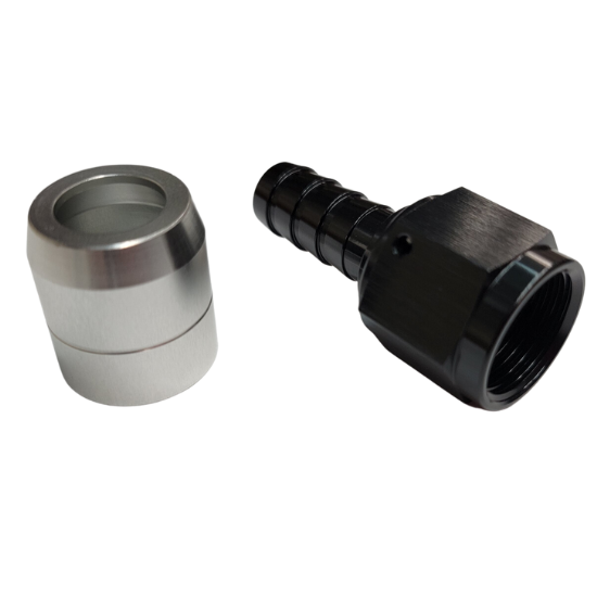 Aluminum Straight Crimp Fitting, -6 AN, Black - 4212BLK