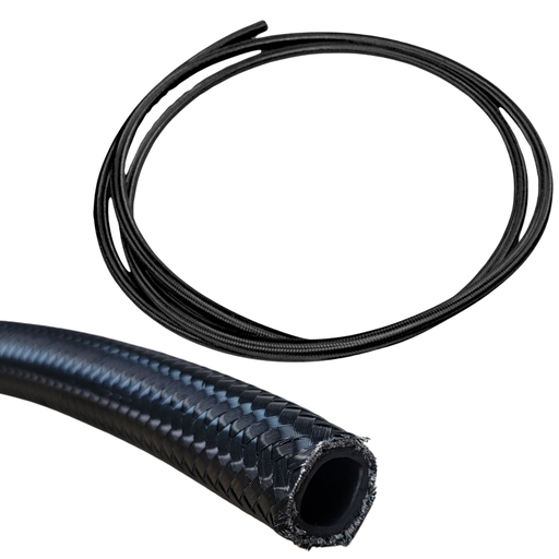 [PRFBA0610BK] Braided Stainless Steel Racing Hose AN -6, Black, 10 FT - BA0610BK