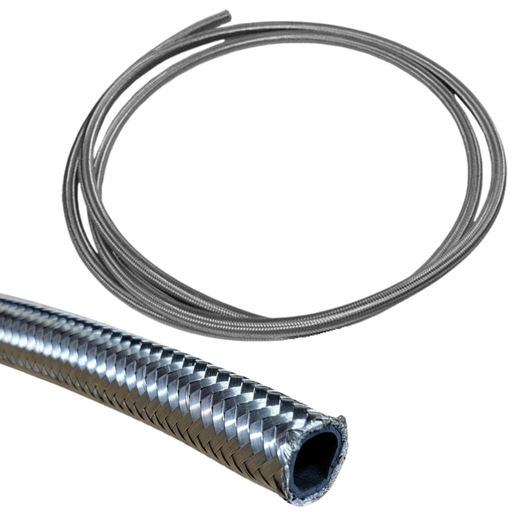 [PRFBA0810] Braided Stainless Steel Racing Hose AN -8, 10 FT - BA0810