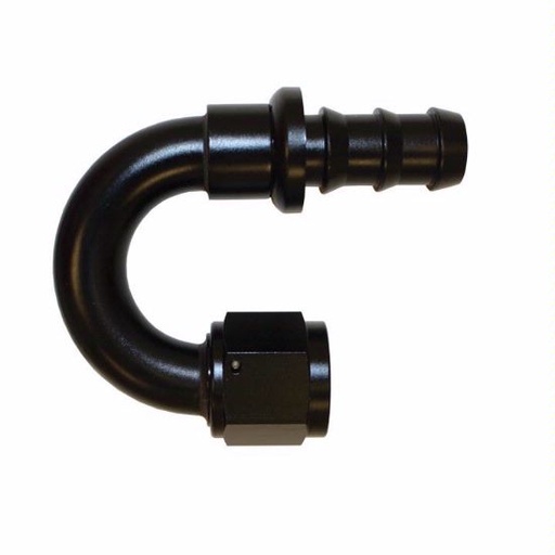 [PRF1563BLK] Push-On Hose Fitting, 180 Degree -8 Black - 1563BLK