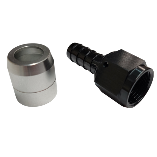 [PRF4212BLK] Aluminum Straight Crimp Fitting, -6 AN, Black - 4212BLK