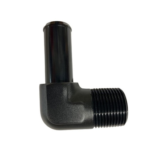 [PRF984212BLK] Barb Fitting, 3/4" NPT to 3/4" Barb, 90 Degree, Black - 984212BLK