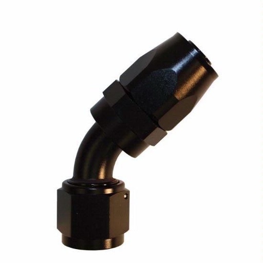[PRF4025BLK] Aluminum 45 Degree Reuseable Fitting -12 Black - 4025BLK
