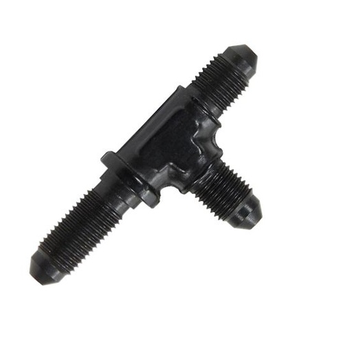 [PRF2117BLK] Bulkhead Run Tee -4 Black - 2117BLK