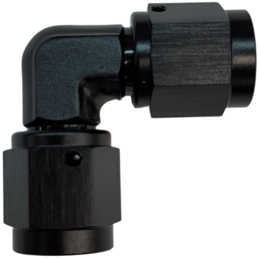 [PRF9341-3BLK] Female Swivel Couple, 90 Degree - 3 AN Black - 9341-3BLK